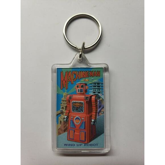 Vintage "Radicon Robot" wind up Robot Key Chain NOS "Machine Man Robot" PB158 - Picture 1 of 2